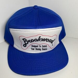 Vintage BROOKWOOD SATISFY BURNING NEEDS Snapback Baseball Hat Cap Screen Print